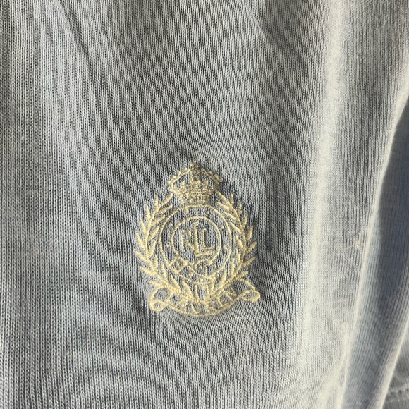 Vintage Lauren Ralph Lauren Navy Blue Polo Shirt Crest Logo Women's Size Large - Picture 5 of 8